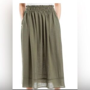 NWT Max Studio Olive Green Midi Skirt Size L